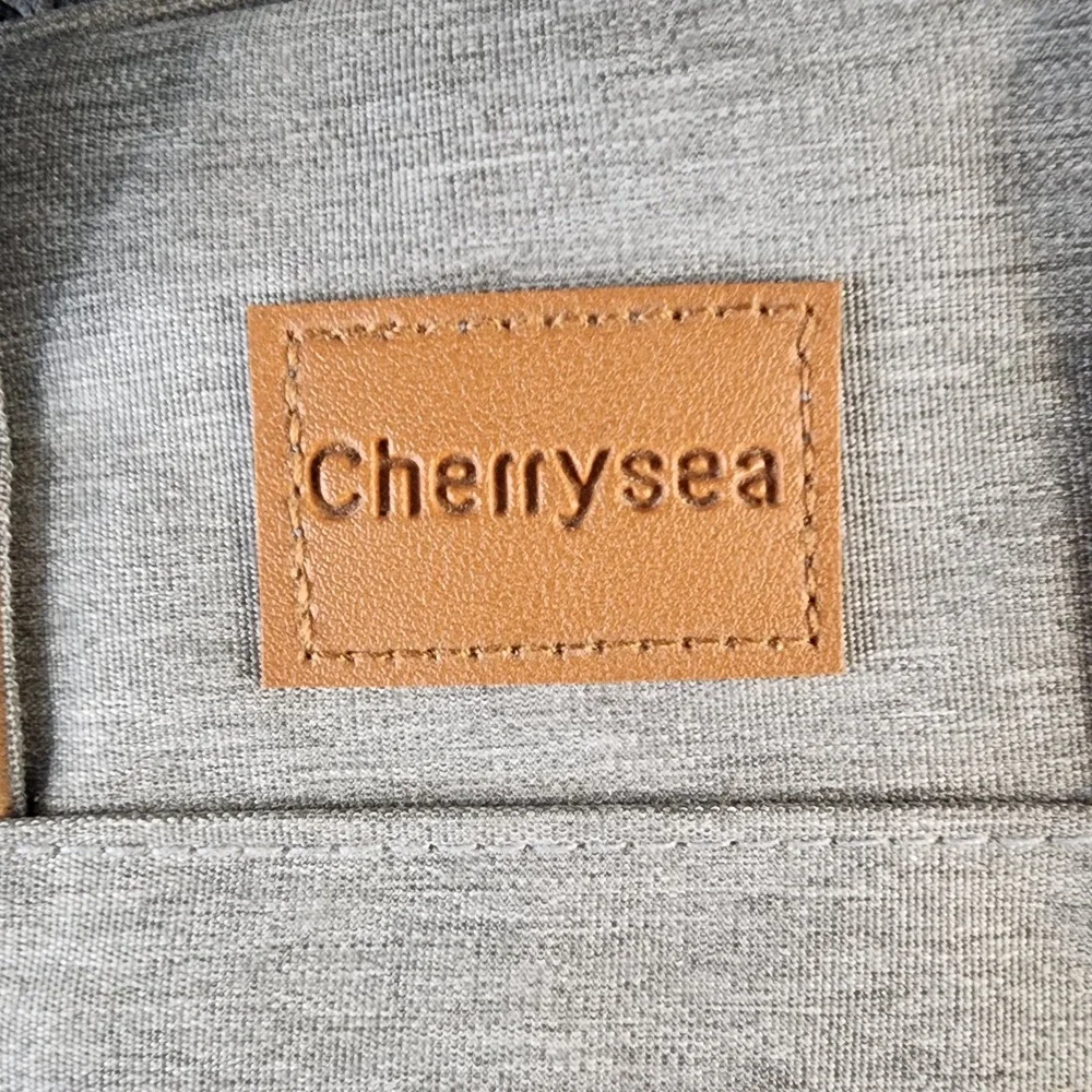 Cherrysea Diaper Bag Backpack Gray USB Charging Port Insulated Pockets Quilted